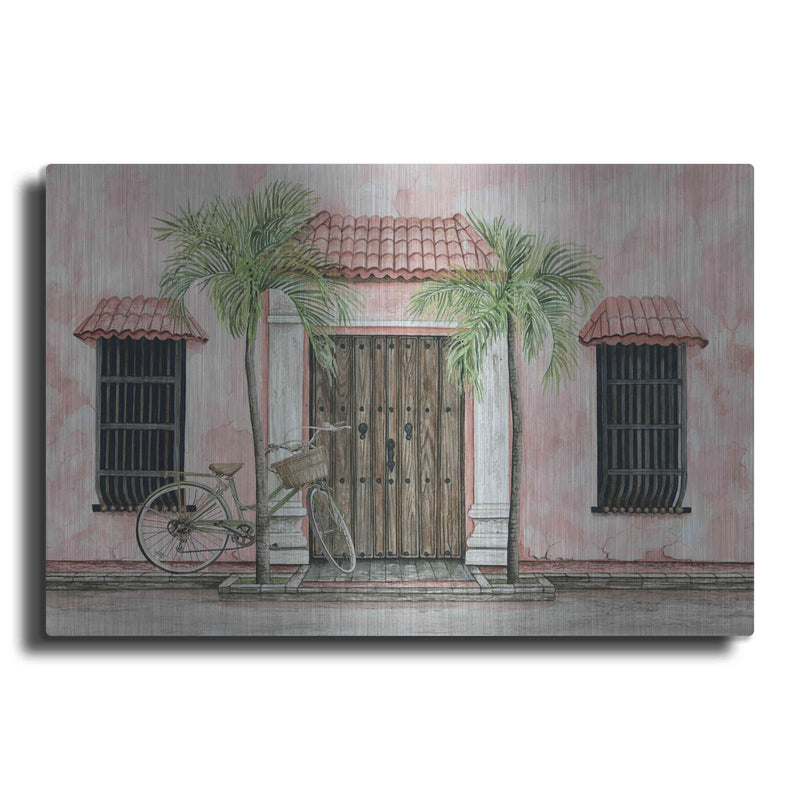 'Palms And Bike' by Cindy Jacobs – Metal Wall Art