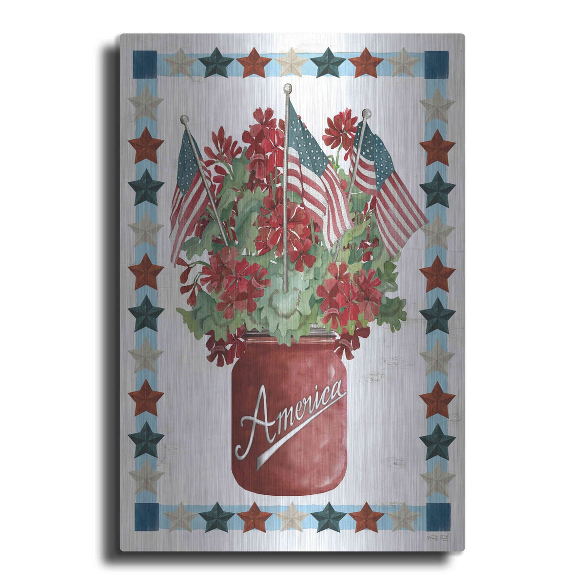 'Patriotic Flowers' by Cindy Jacobs – Metal Wall Art