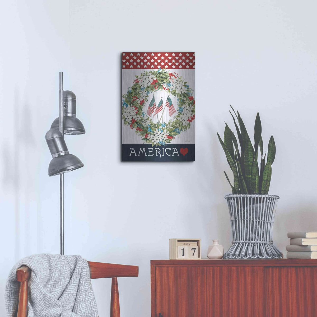 'America Love' by Cindy Jacobs – Metal Wall Art, 16x24 room view