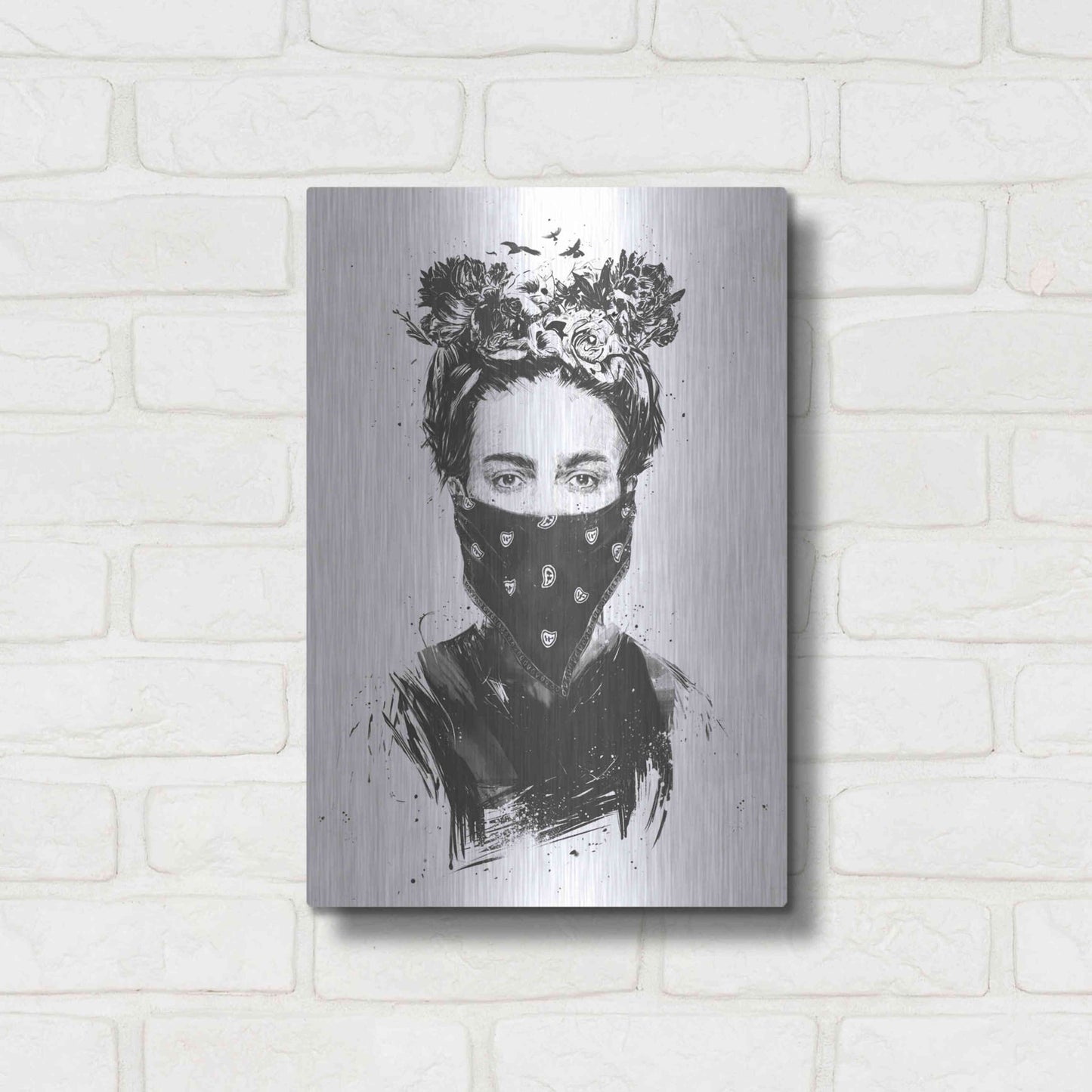 Luxe Metal Art 'Rebel Girl' by Balazs Solti, Metal Wall Art,12x16