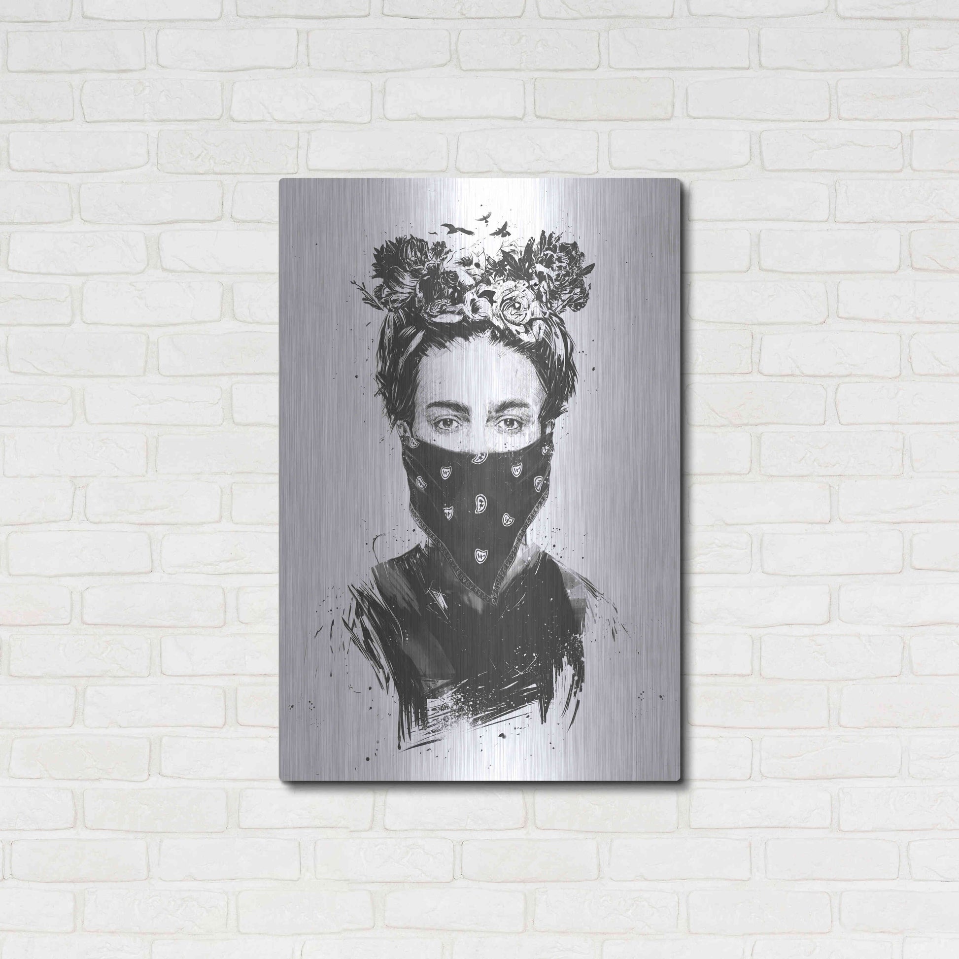 Luxe Metal Art 'Rebel Girl' by Balazs Solti, Metal Wall Art,24x36