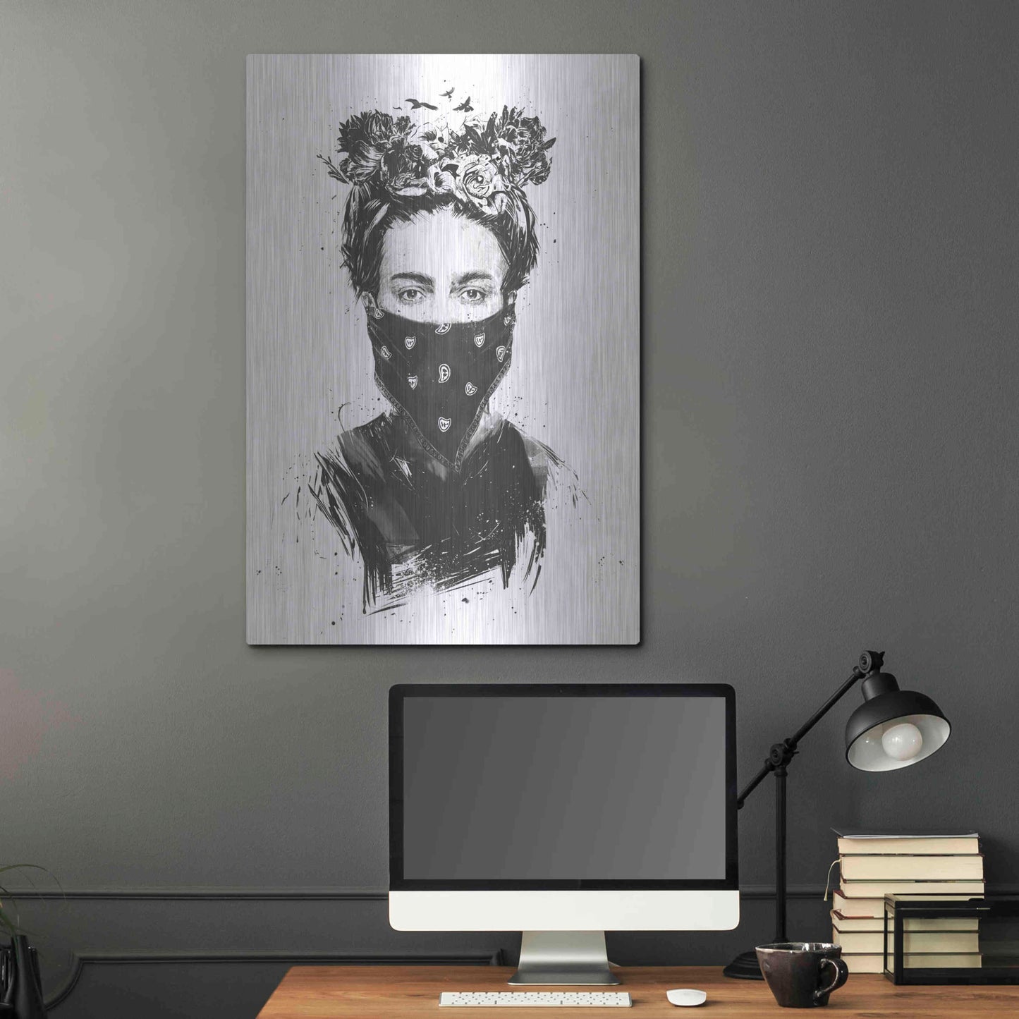 Luxe Metal Art 'Rebel Girl' by Balazs Solti, Metal Wall Art,24x36