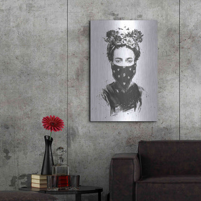 Luxe Metal Art 'Rebel Girl' by Balazs Solti, Metal Wall Art,24x36