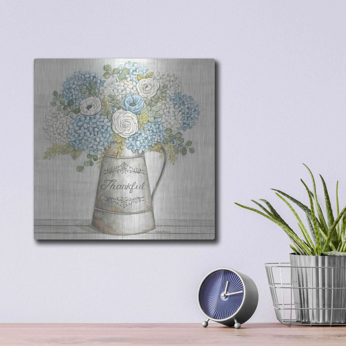 'Thankful' by Deb Strain – Metal Wall Art, 12x12 room view