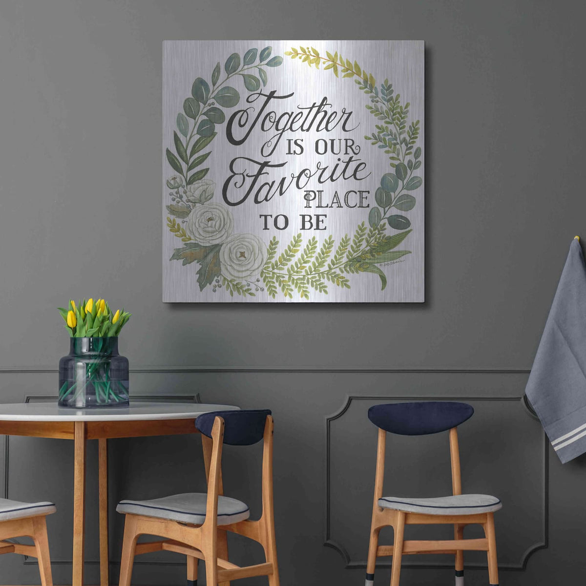 'Together Is Our Favorite Place To Be' by Deb Strain – Metal Wall Art, 36x36 room view