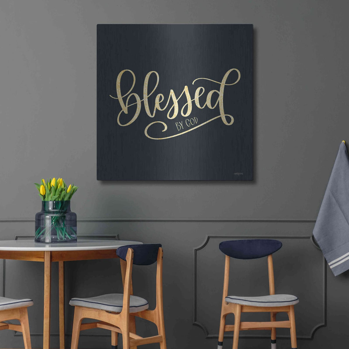 'Blessed by God' by Imperfect Dust – Metal Wall Art, 36x36 room view