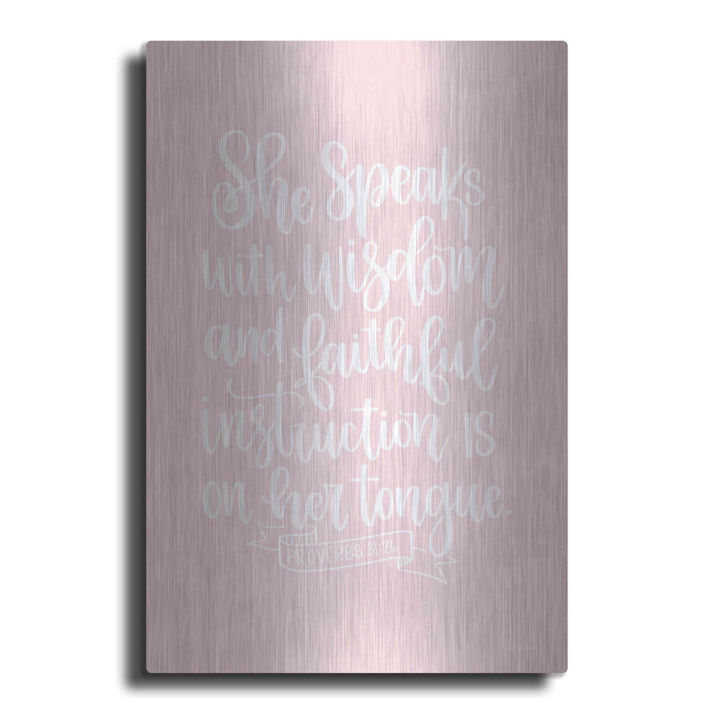 'She Speaks With Wisdom' by Imperfect Dust – Metal Wall Art