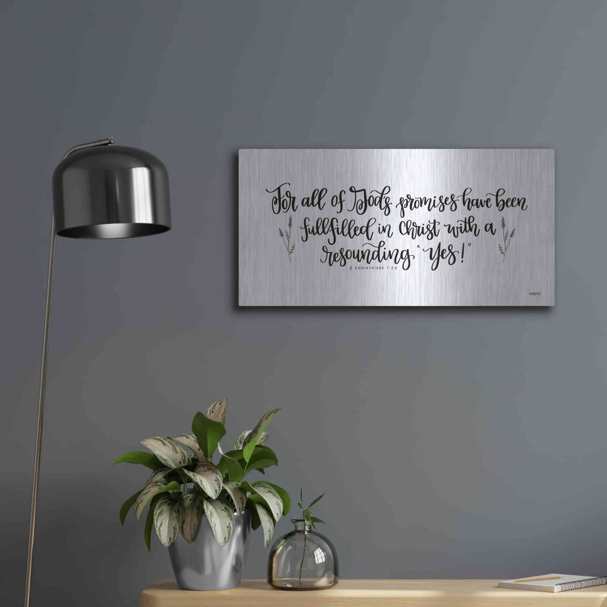 'God'S Promises' by Imperfect Dust – Metal Wall Art, 24x12 room view