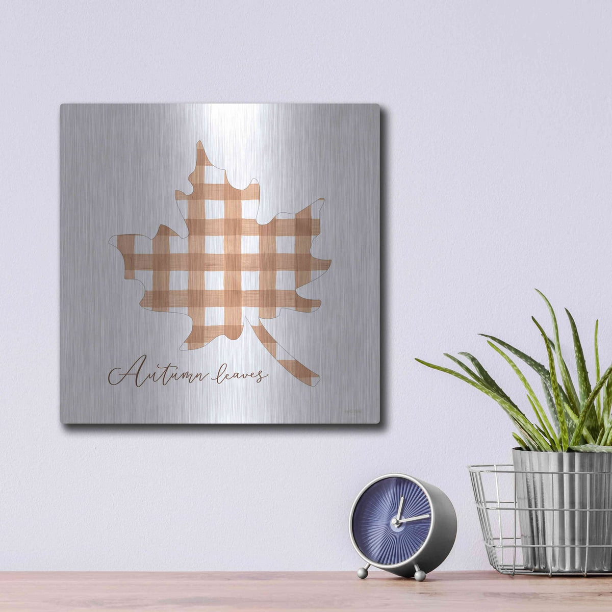 'Autumn Leaves' by Imperfect Dust – Metal Wall Art, 12x12 room view