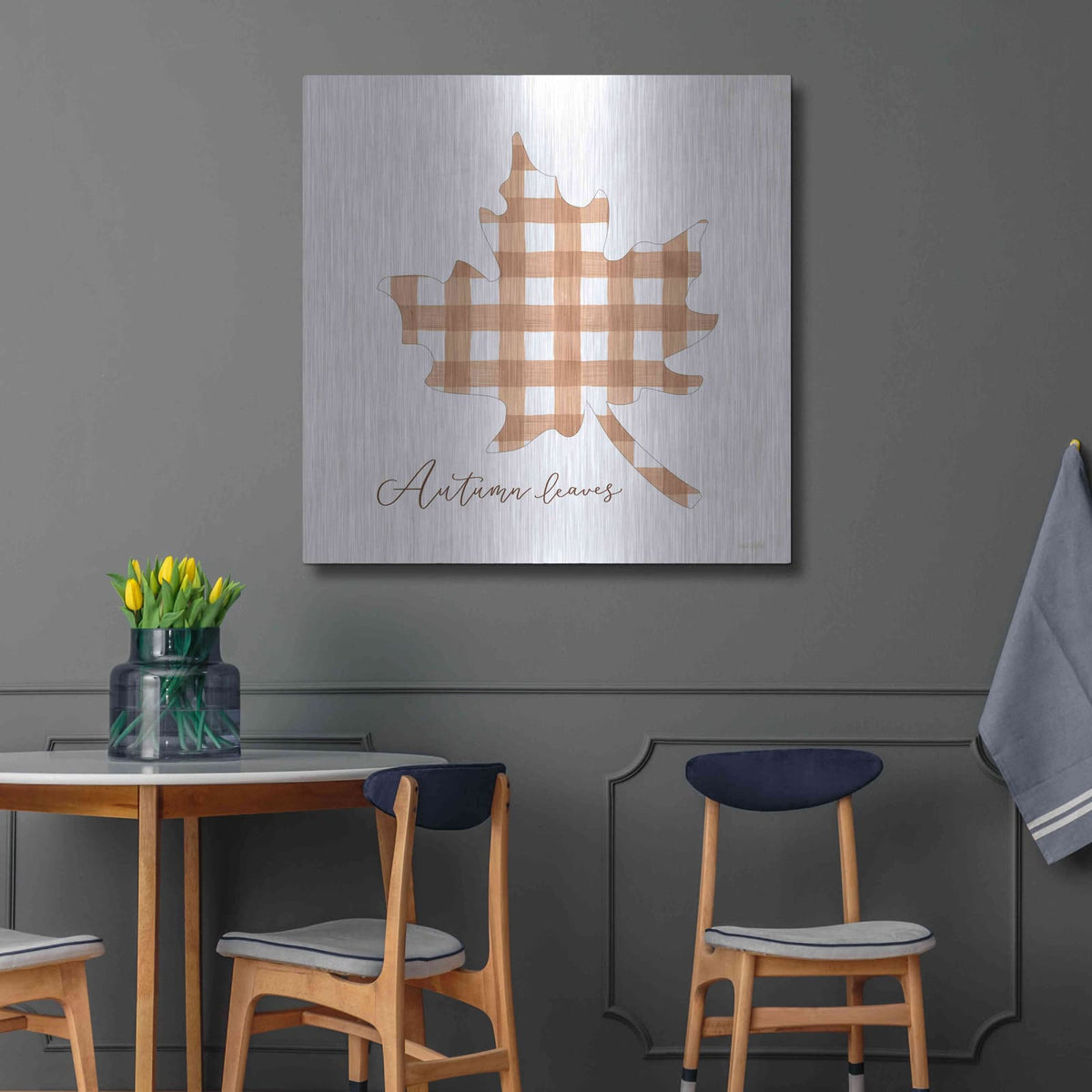 'Autumn Leaves' by Imperfect Dust – Metal Wall Art, 36x36 room view