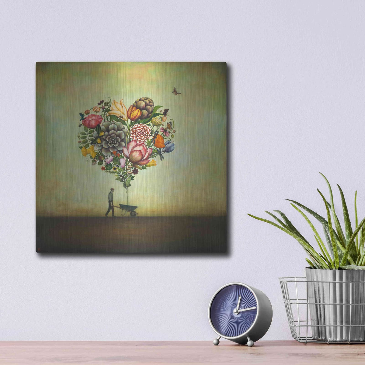 'Big Heart Botany' by Duy Huynh – Metal Wall Art, 12x12 room view