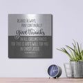 'Give Thanks' by Imperfect Dust – Metal Wall Art, 12x12 room view
