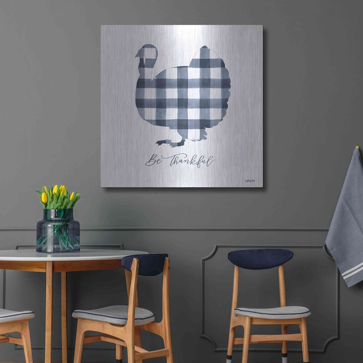 'Be Thankful Turkey' by Imperfect Dust – Metal Wall Art, 36x36 room view