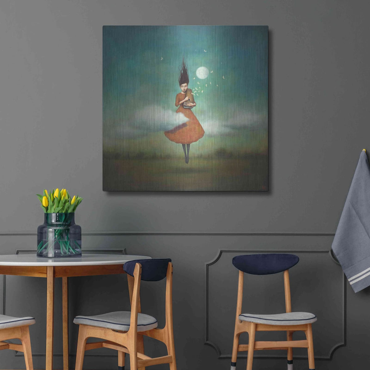 'High Notes for Low Clouds' by Duy Huynh – Metal Wall Art, 36x36 room view
