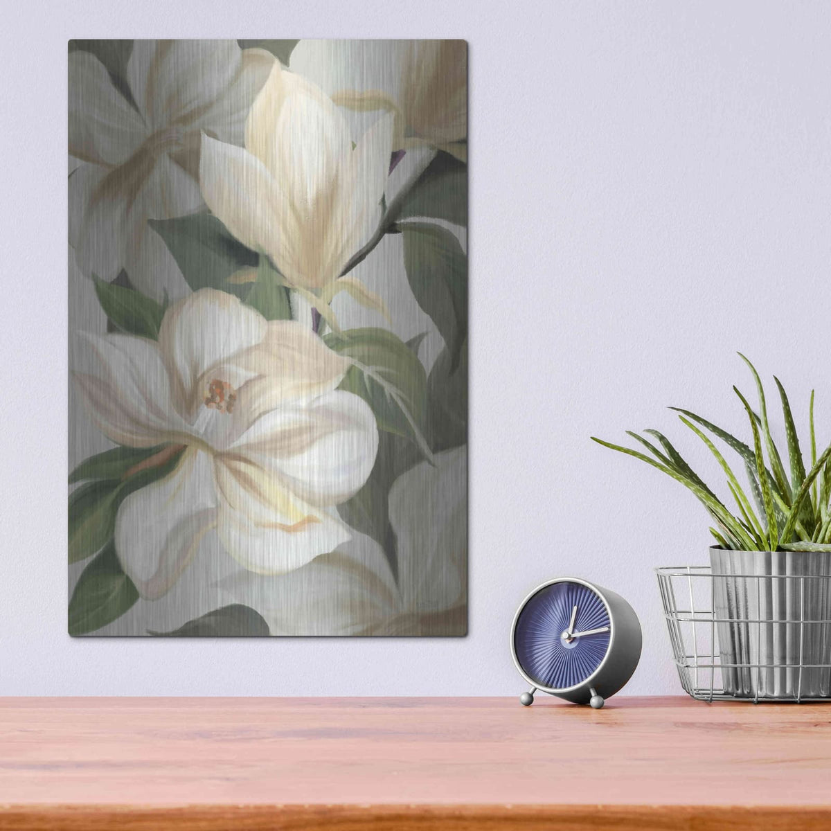 'Magnolia Blossoms I' by House Fenway – Metal Wall Art, 12x16 room view