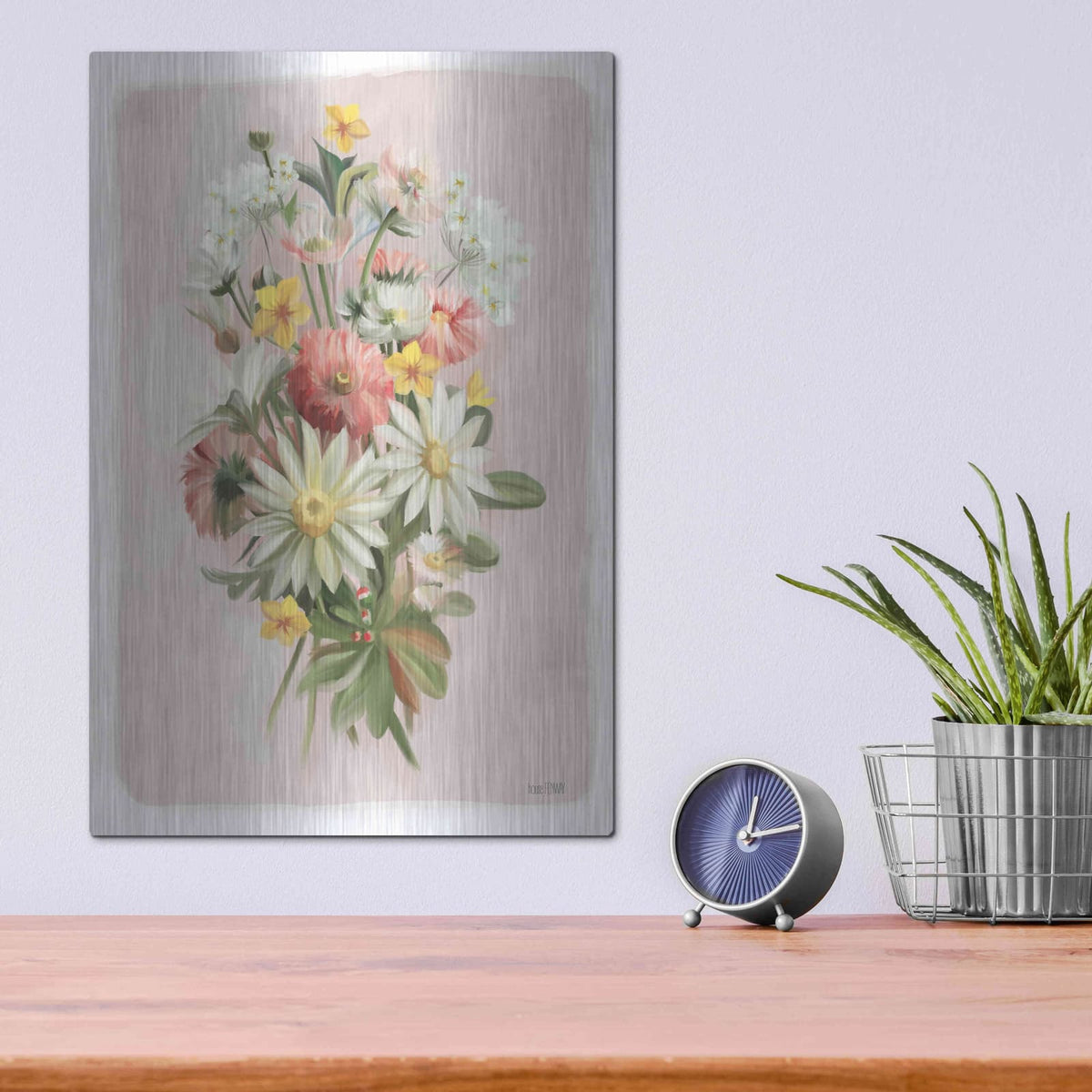 'Summer Wildflower Bouquet' by House Fenway – Metal Wall Art, 12x16 room view