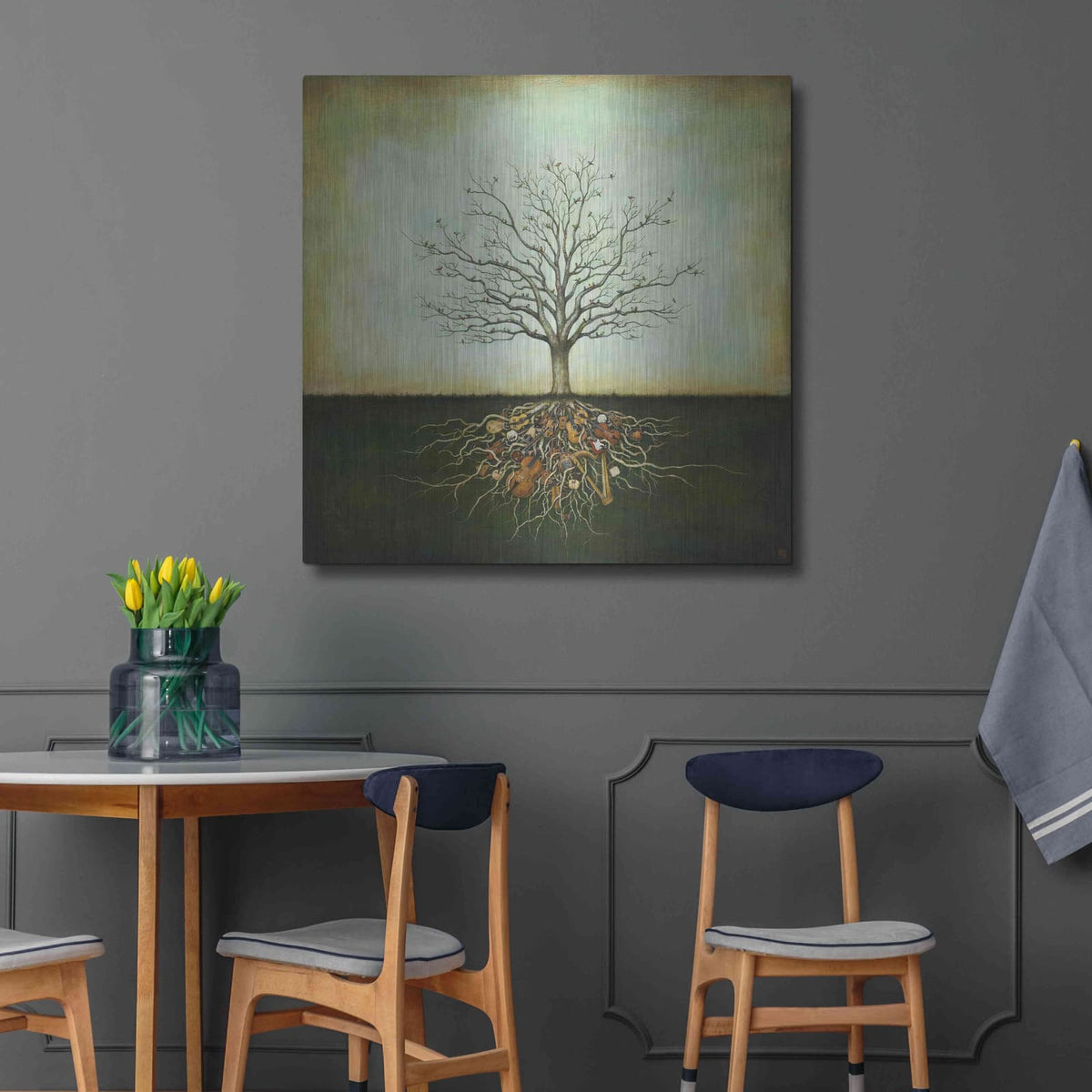'Strung Together' by Duy Huynh – Metal Wall Art, 36x36 room view