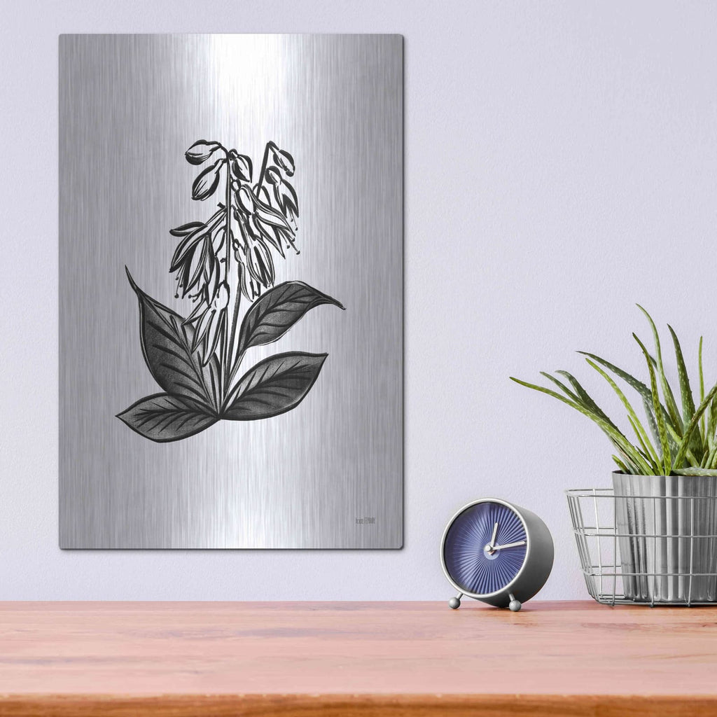 'Pen And Ink Wildflower III' by House Fenway – Metal Wall Art, 12x16 room view