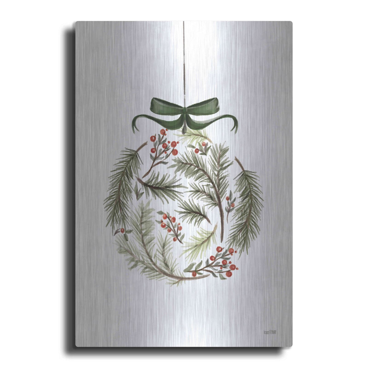 'Evergreen Ornament II' by House Fenway – Metal Wall Art