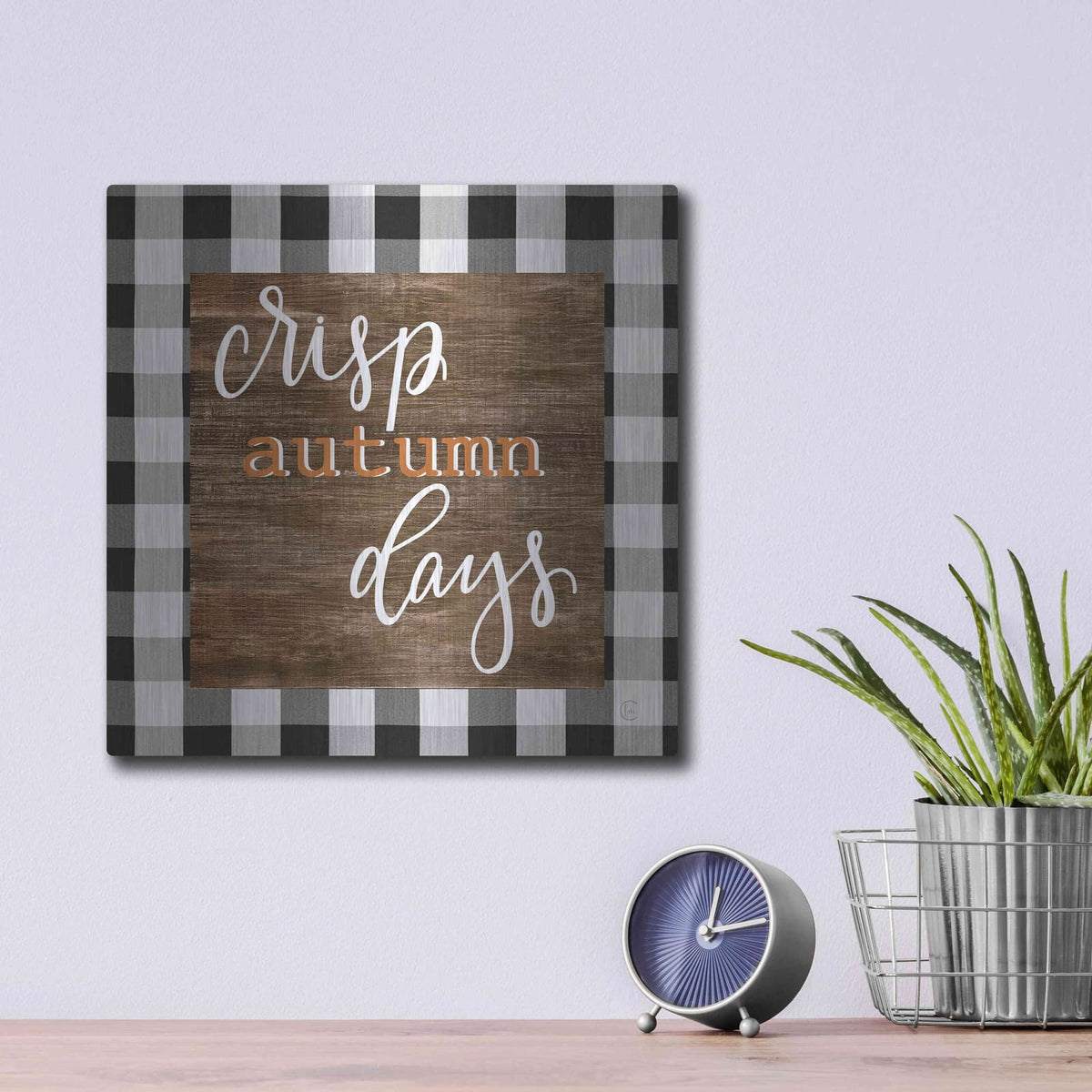 'Crisp Autumn Days' by Fearfully Made – Metal Wall Art, 12x12 room view