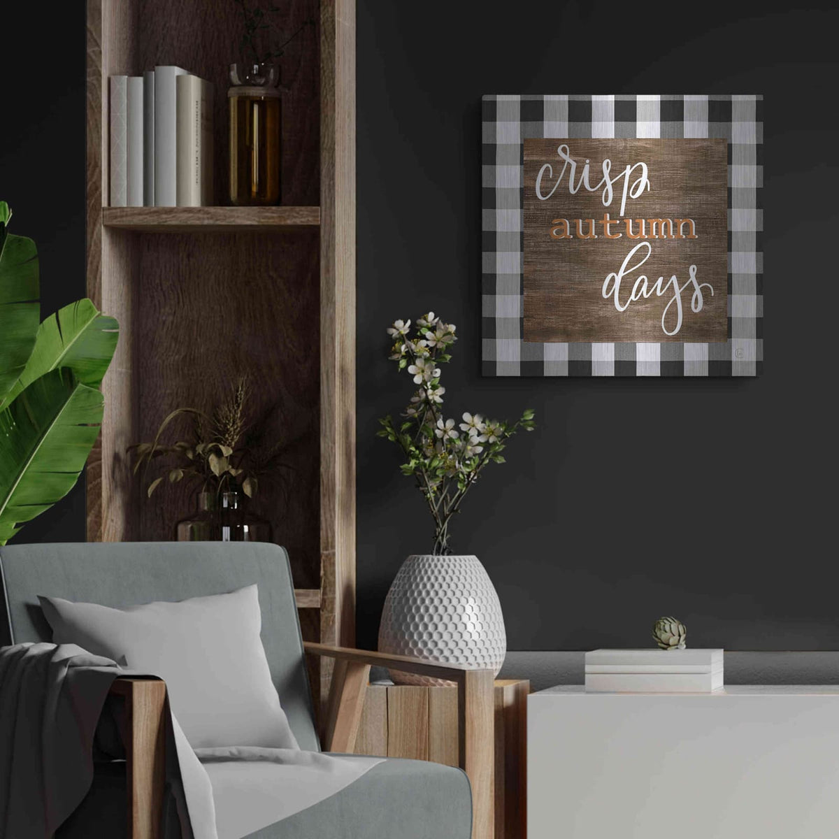'Crisp Autumn Days' by Fearfully Made – Metal Wall Art, 24x24 room view