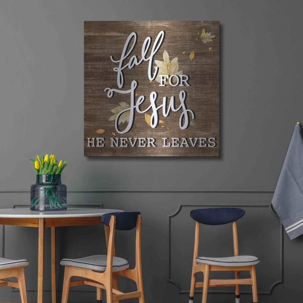'Fall For Jesus' by Fearfully Made – Metal Wall Art, 36x36 room view