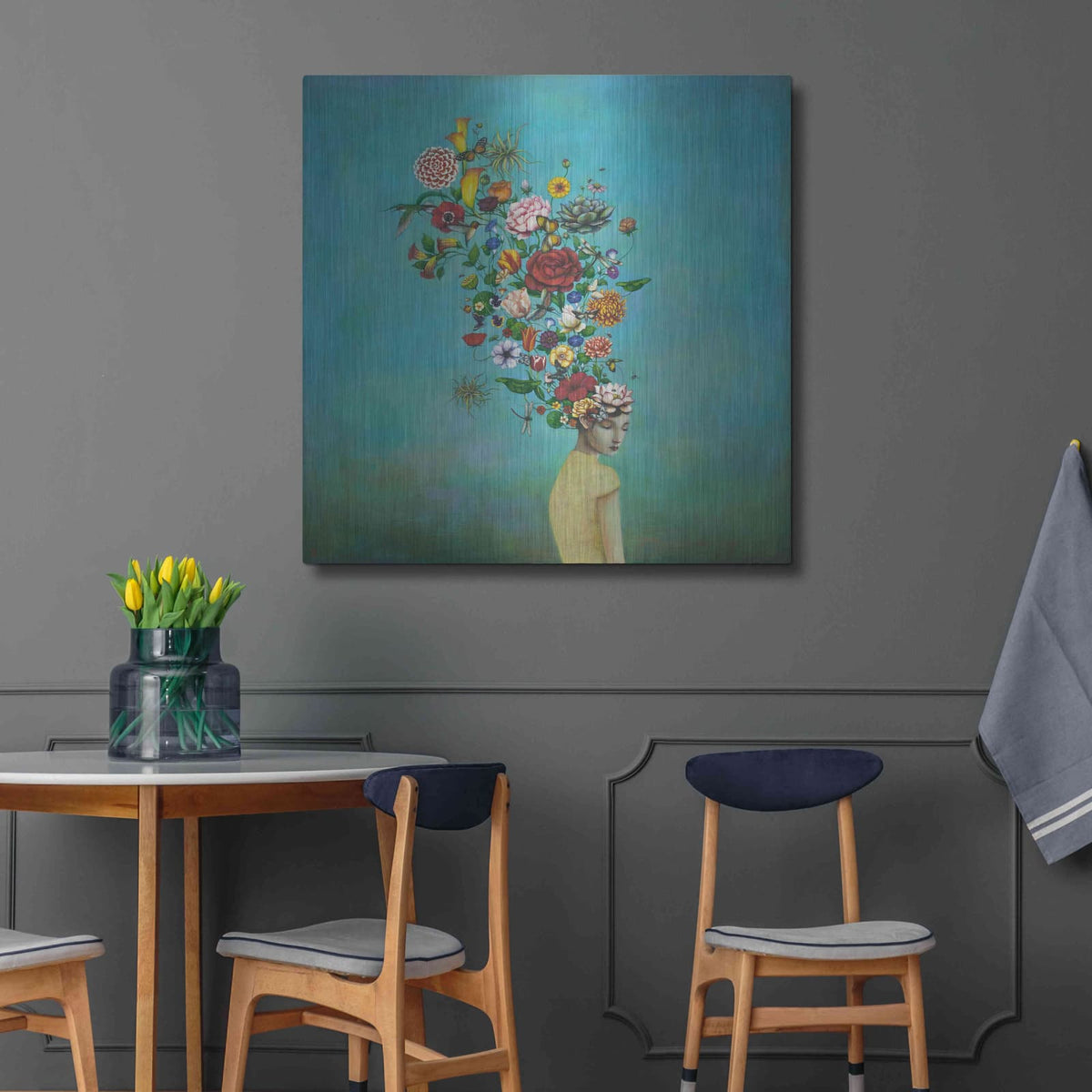 'A Mindful Garden' by Duy Huynh – Metal Wall Art, 36x36 room view