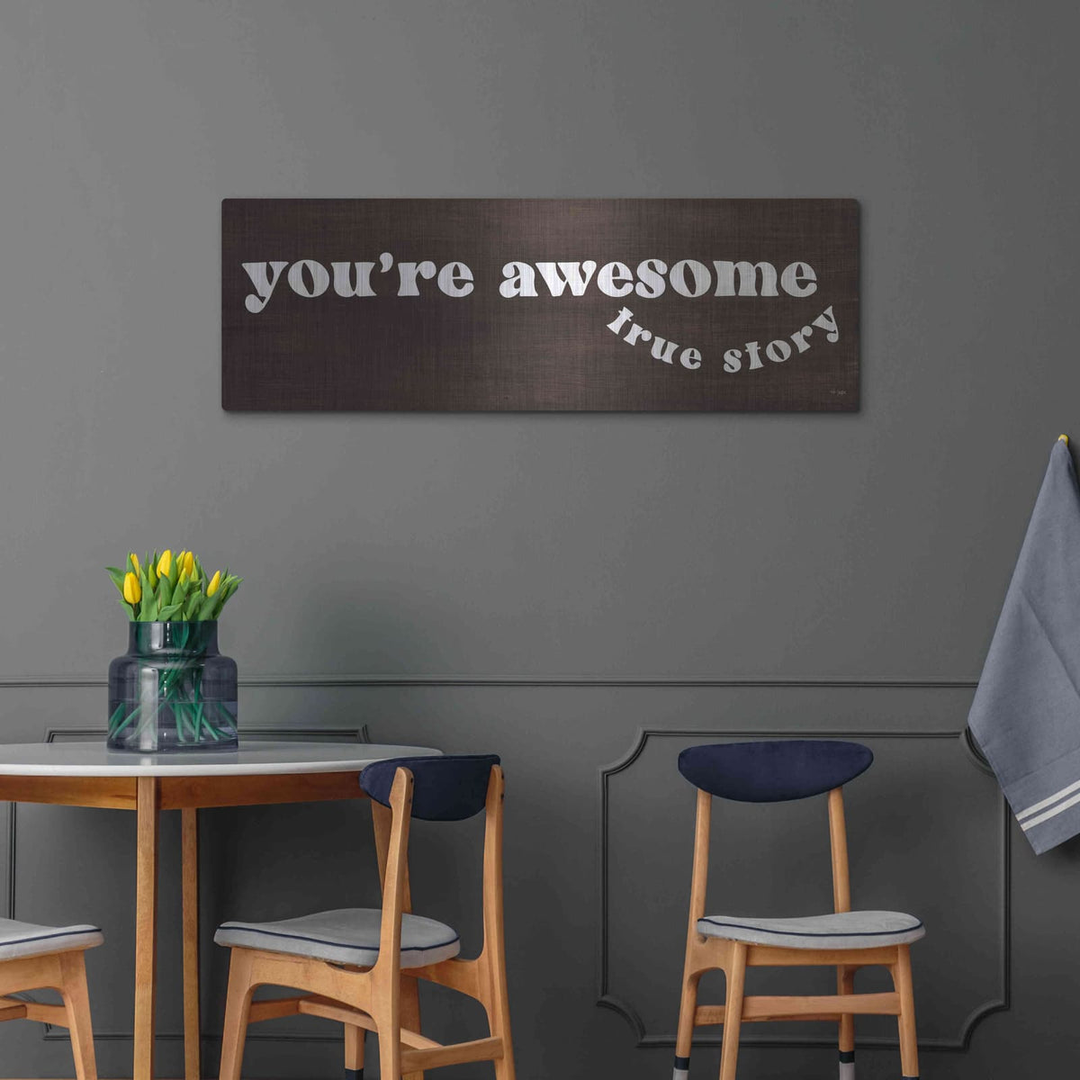 'You'Re Awesome' by Jaxn Blvd – Metal Wall Art, 48x16 room view