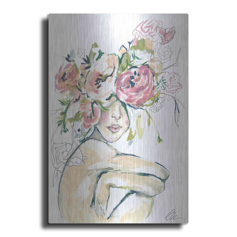 'Floral Woman' by Jessica Mingo – Metal Wall Art