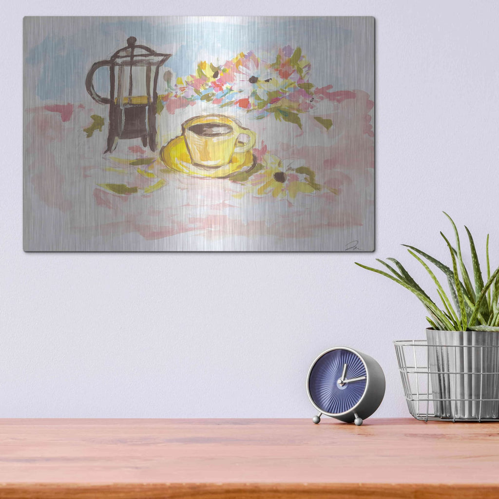 'A Good Morning For Coffee' by Jessica Mingo – Metal Wall Art, 16x12 room view