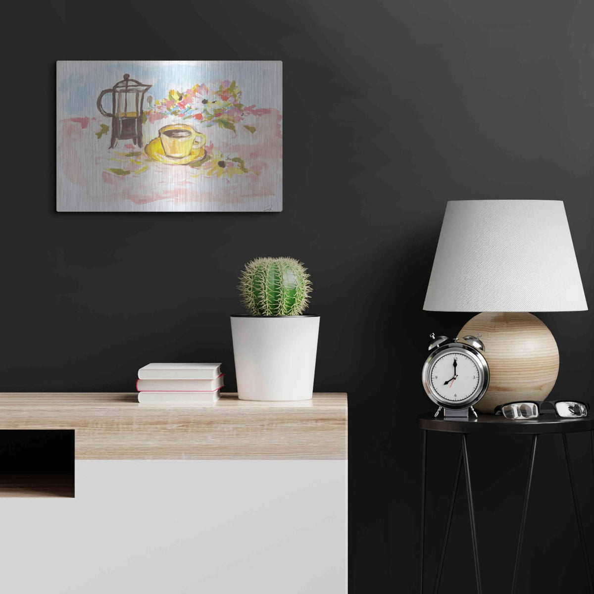 'A Good Morning For Coffee' by Jessica Mingo – Metal Wall Art, 24x16 room view