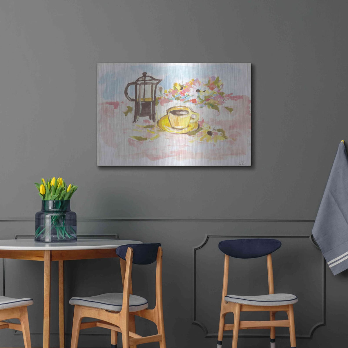 'A Good Morning For Coffee' by Jessica Mingo – Metal Wall Art, 36x24 room view