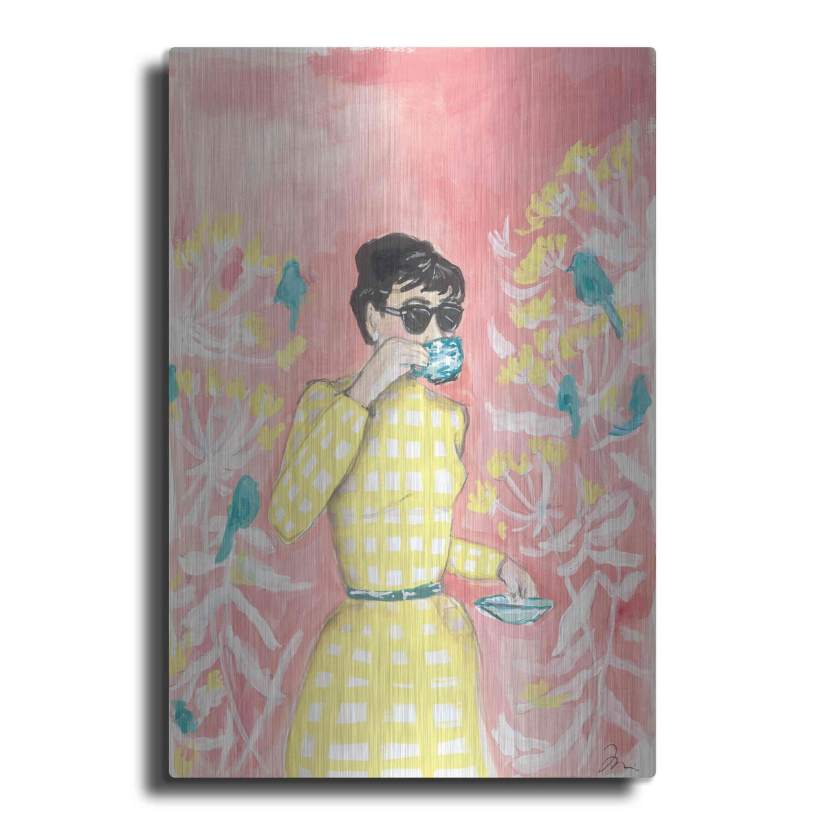 'Coffee In The Aviary' by Jessica Mingo – Metal Wall Art
