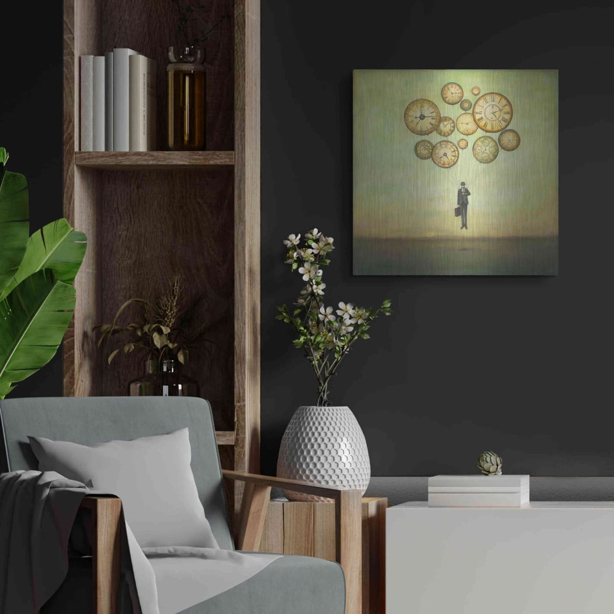 'Waiting for Time to Fly' by Duy Huynh – Metal Wall Art, 24x24 room view