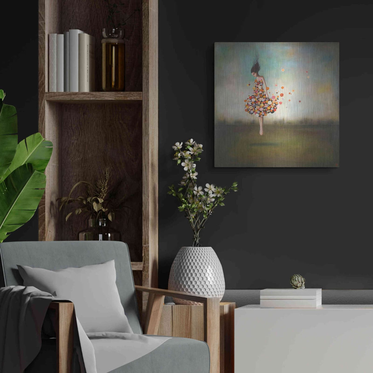 'Boundlessness in Bloom' by Duy Huynh – Metal Wall Art, 24x24 room view