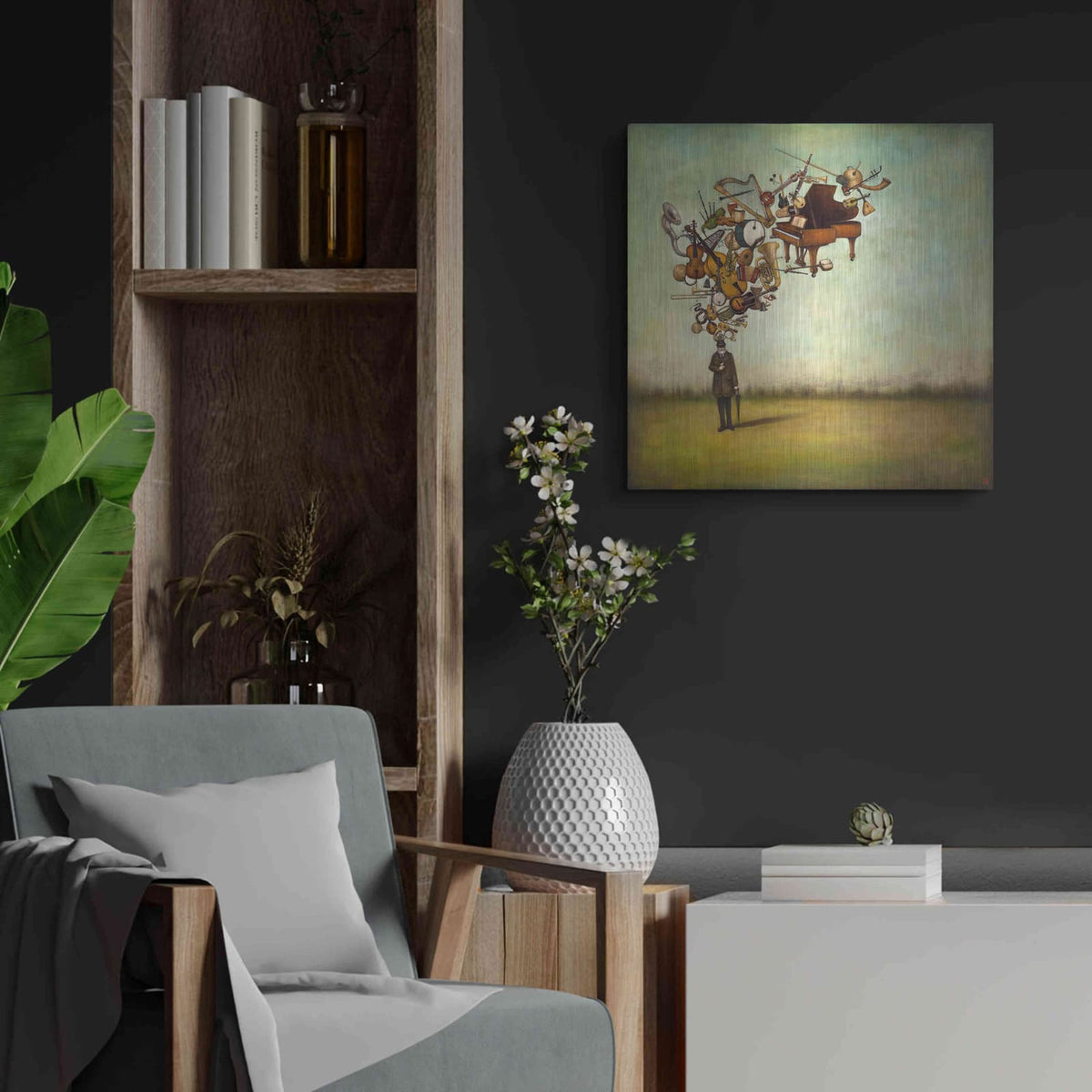 'Thanks for the Melodies' by Duy Huynh – Metal Wall Art, 24x24 room view
