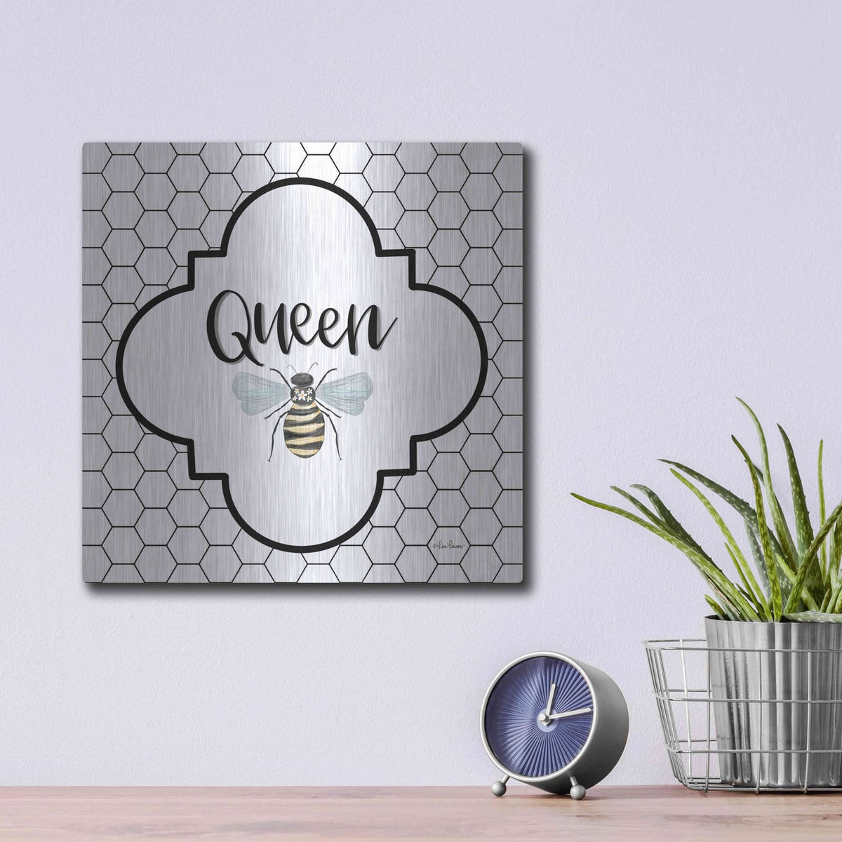 'Queen Bee II' by Lisa Larson – Metal Wall Art, 12x12 room view