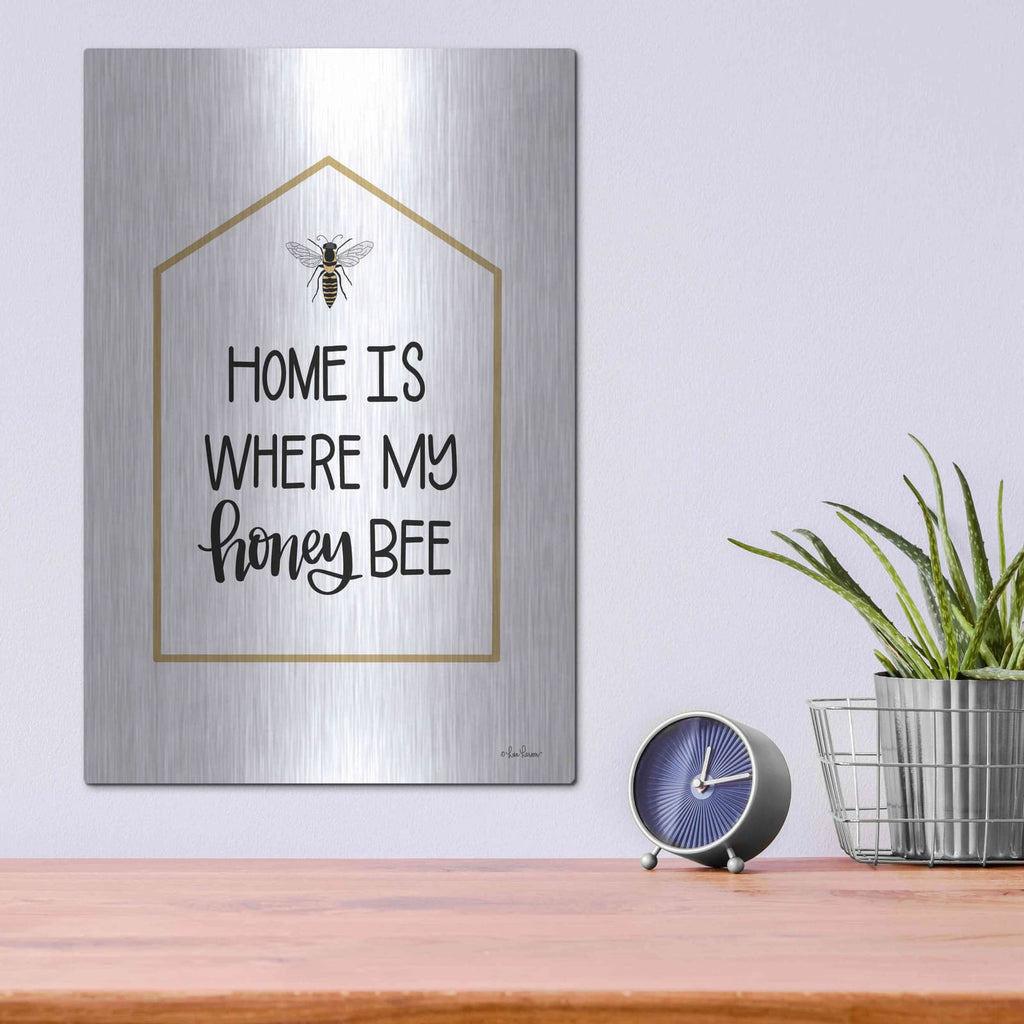 'Home Is Where My Honey Bee' by Lisa Larson – Metal Wall Art, 12x16 room view