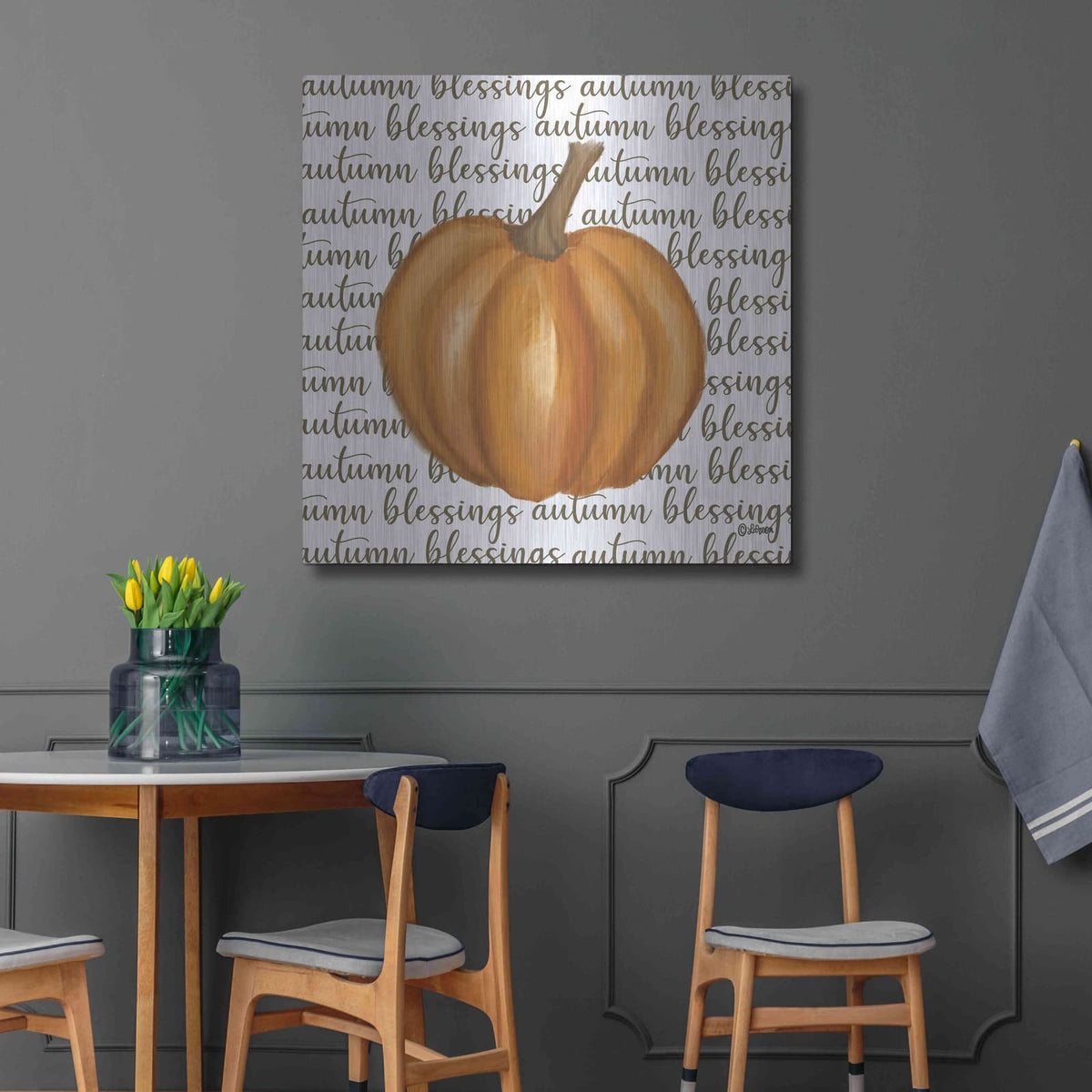 'Autumn Blessings' by Lisa Larson – Metal Wall Art, 36x36 room view