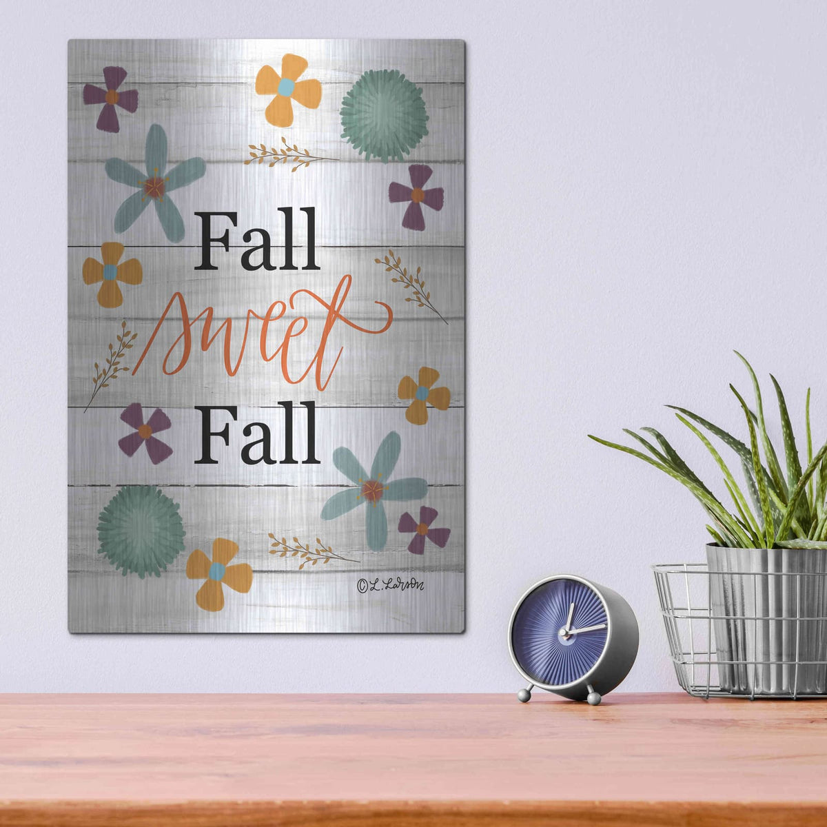 'Fall Sweet Fall' by Lisa Larson – Metal Wall Art, 12x16 room view