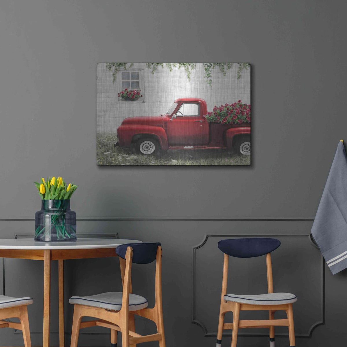 'Cottage Flower Delivery' by Lori Deiter – Metal Wall Art, 36x24 room view