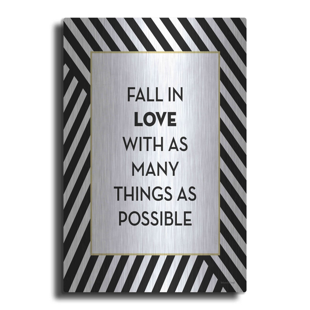 'Fall In Love' by Lettered & Lined – Metal Wall Art