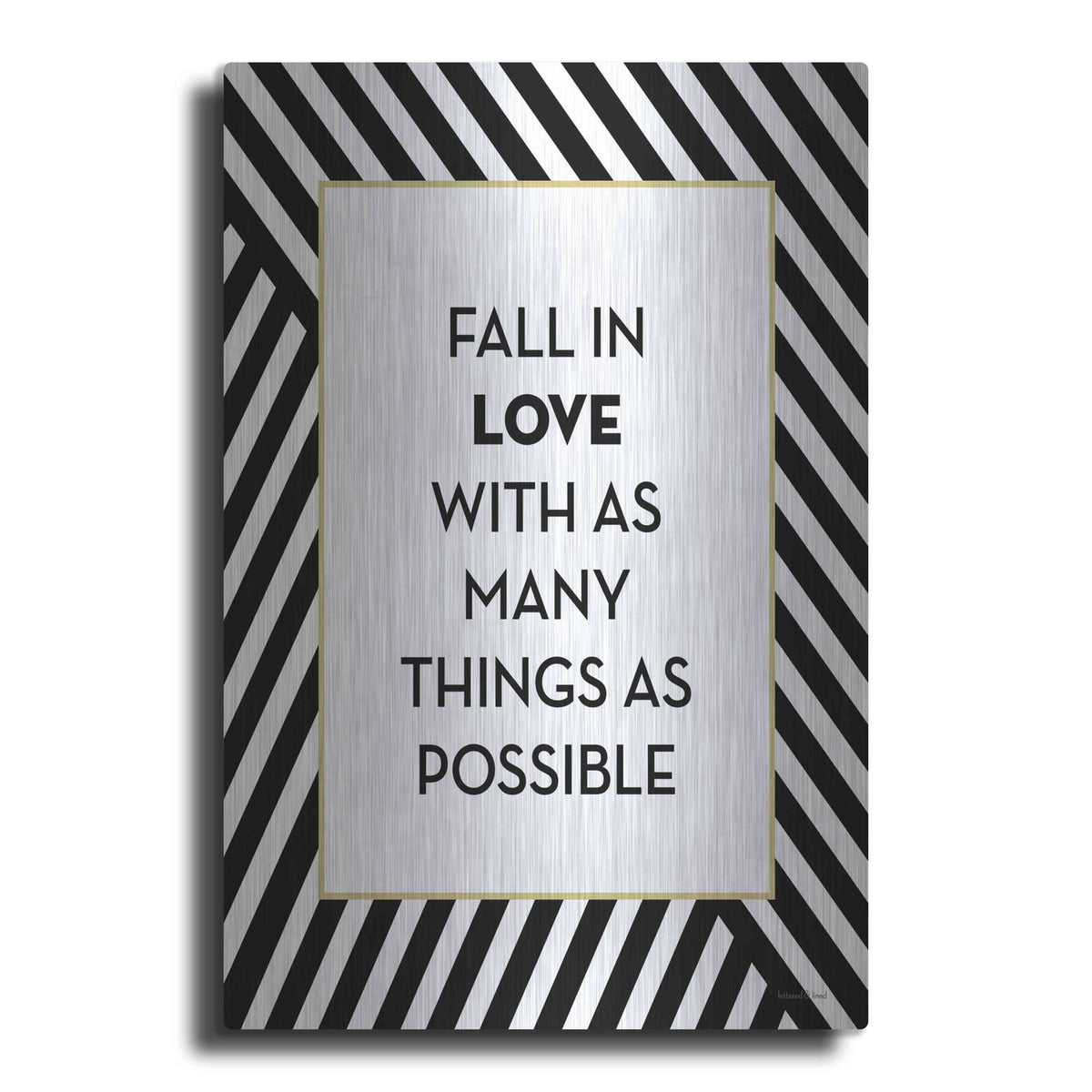 'Fall In Love' by Lettered & Lined – Metal Wall Art