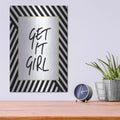 'Get It Girl' by Lettered & Lined – Metal Wall Art, 12x16 room view
