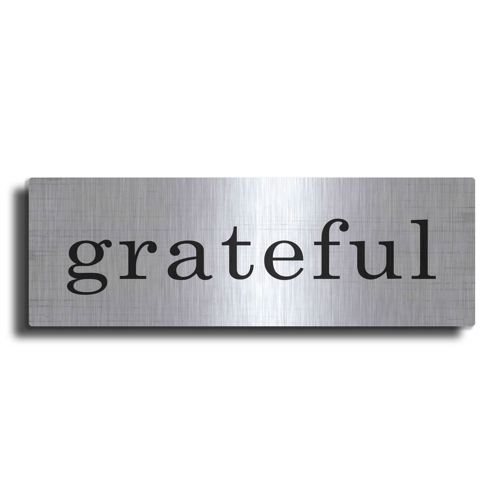 'Grateful' by Lettered & Lined – Metal Wall Art