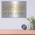 'Sunshine On My Mind' by Lettered & Lined – Metal Wall Art, 16x12 room view