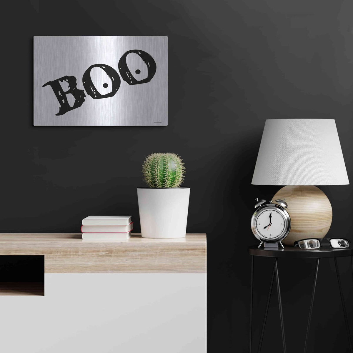 'Boo' by Lettered & Lined – Metal Wall Art, 24x16 room view