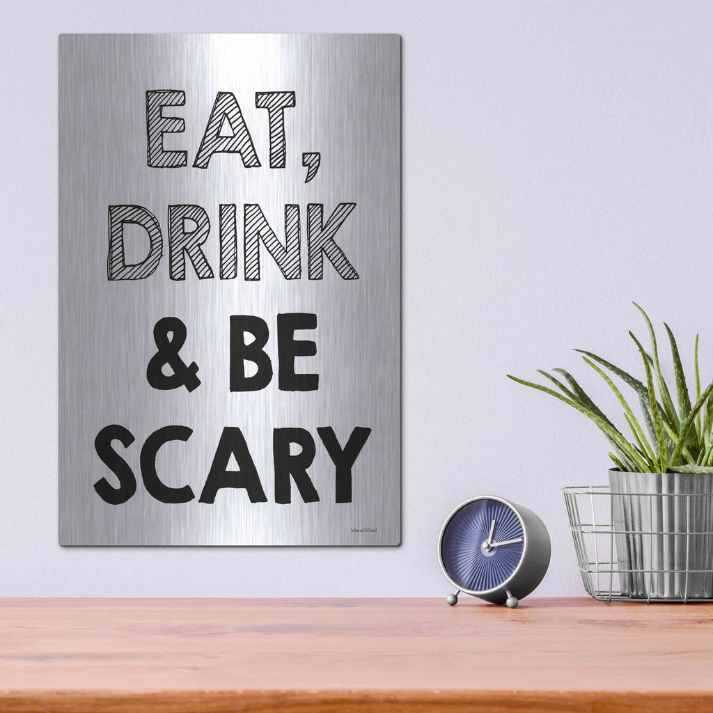 'Be Scary I' by Lettered & Lined – Metal Wall Art, 12x16 room view