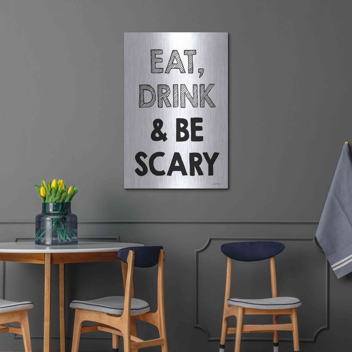 'Be Scary I' by Lettered & Lined – Metal Wall Art, 24x36 room view