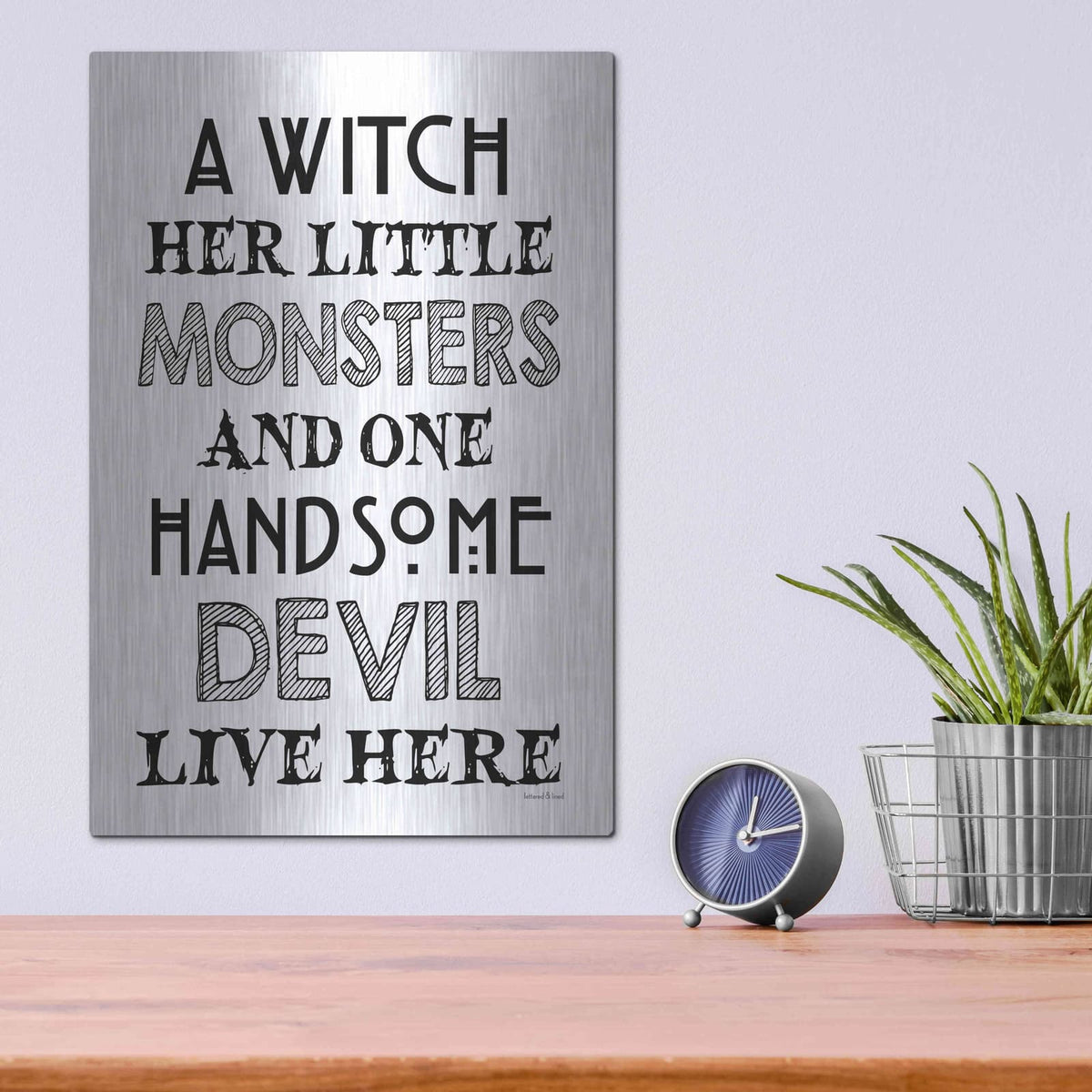 'A Witch' by Lettered & Lined – Metal Wall Art, 12x16 room view